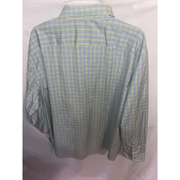 Untuckit Men’s Dress Shirt Size 3XL Green Blue Gingham Business Formal City - Picture 8 of 12